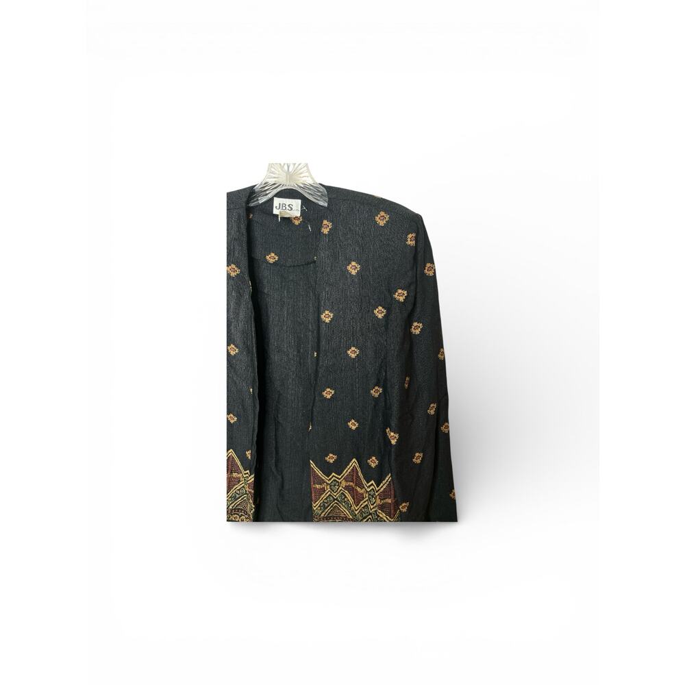 Vintage J.B.S Boho Embroidered Open Front Jacket Blazer Tribal Ethnic Cardigan - Picture 4 of 12